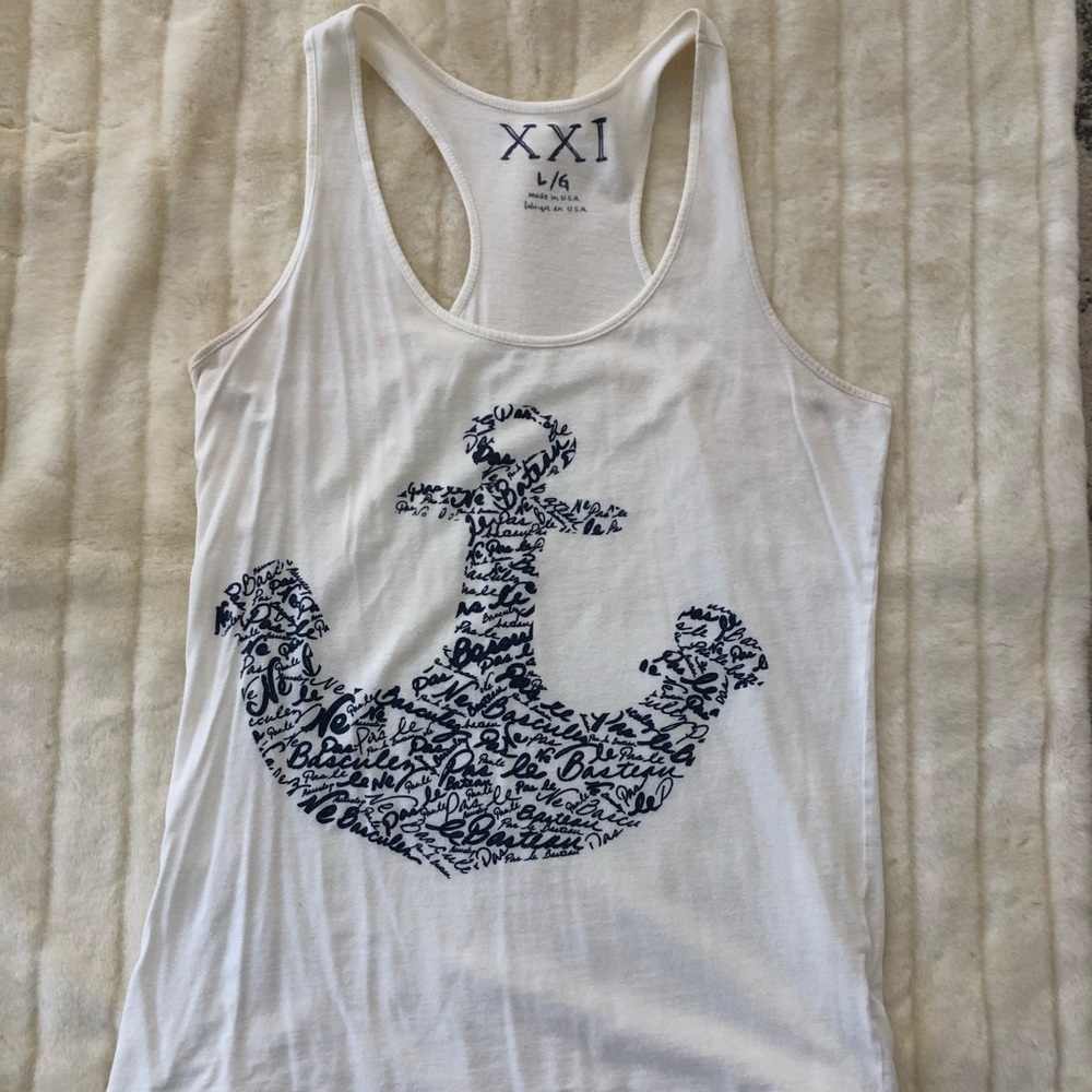 White Forever 21 Anchor Tank top large